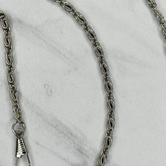 Silver Tone Swirl Chain Purse Strap 47" Crossbody Bag Replacement ✨ - Picture 10 of 13